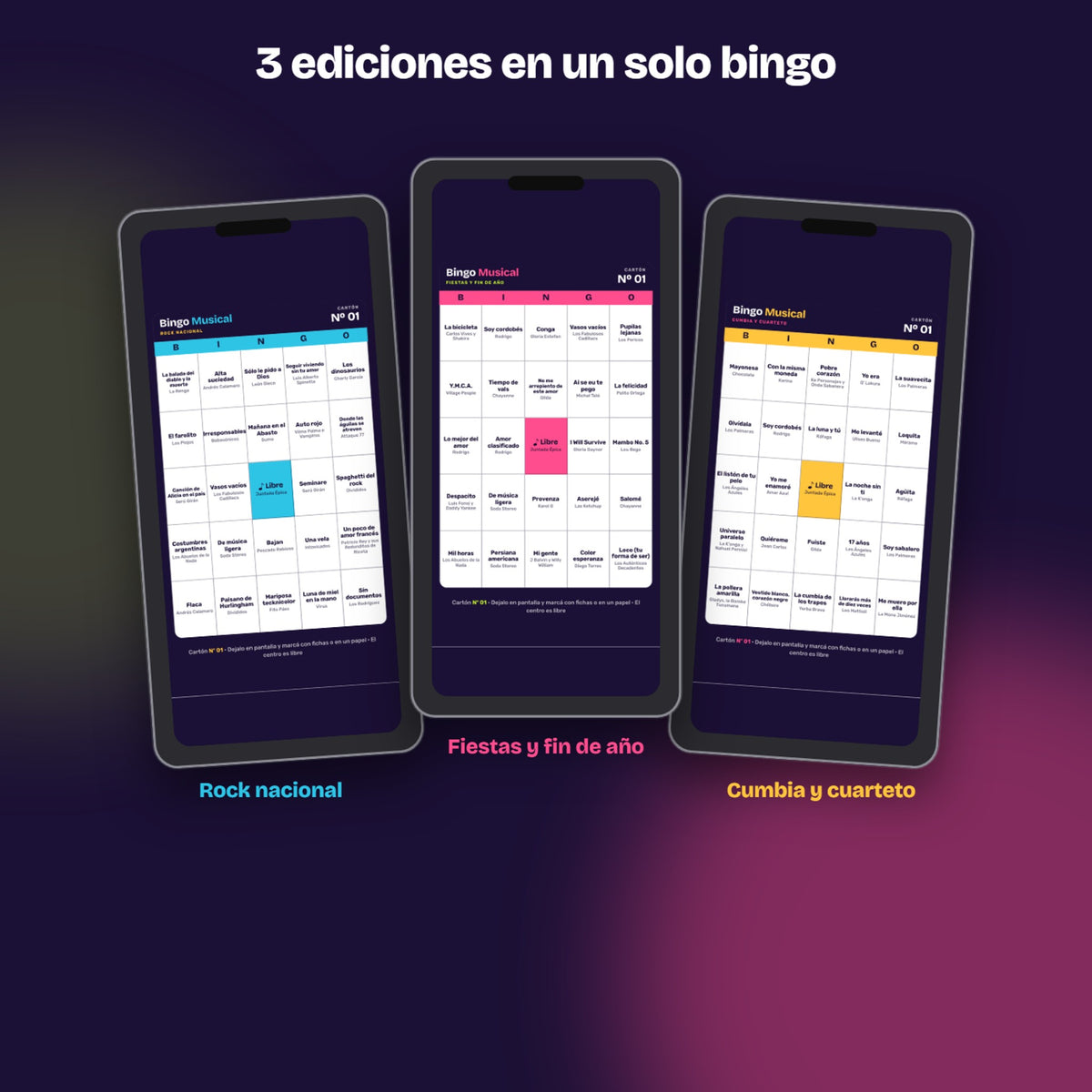 Bingo Musical: 3 ediciones